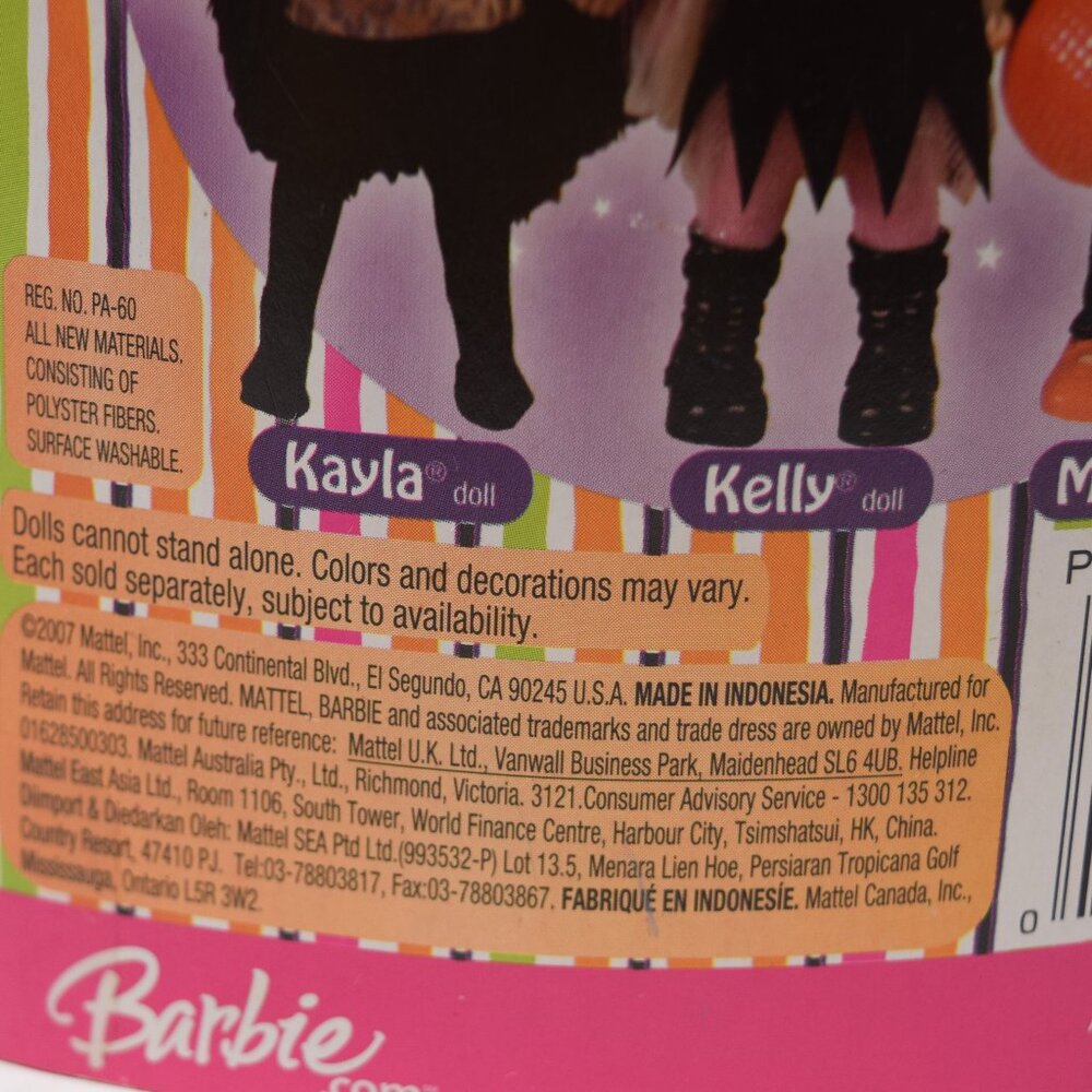 2007 Barbie Halloween Party Kelly Miranda Pumpkin Jack O Lantern Costume Orange - Picture 10 of 10